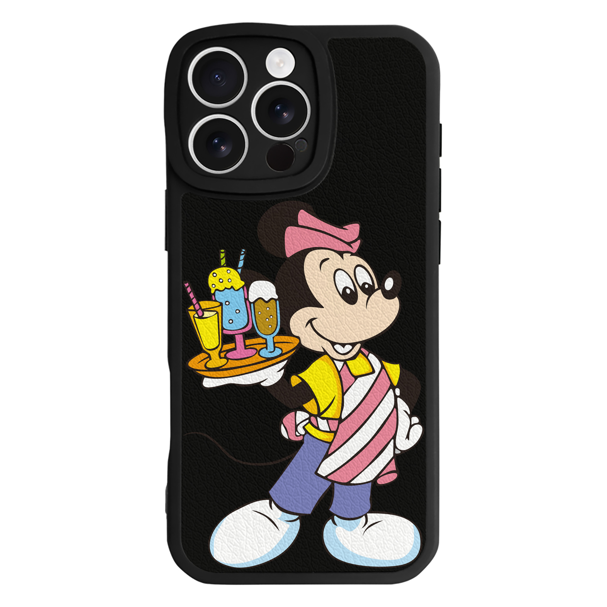（画像用） ミッキーマウス Mickey Mouse 【iPhone 16シリーズ対応】シリコンスマホケース（レザー調） 材質：シリコン